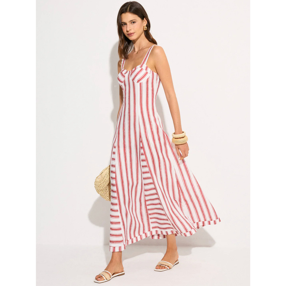 Copied - NWT Women's Commense Red Striped Maxi Dress Sz XL